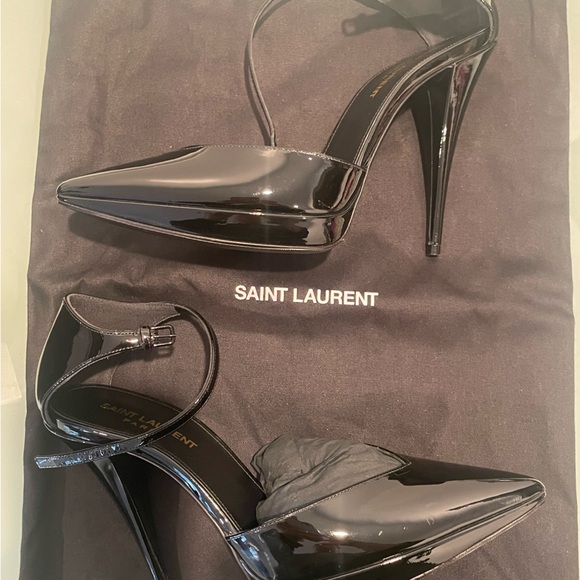 YSL Saint Laurent Zizi 110 Ankle Strap Platform Pumps. Nero size 37.5 - Picture 1 of 6